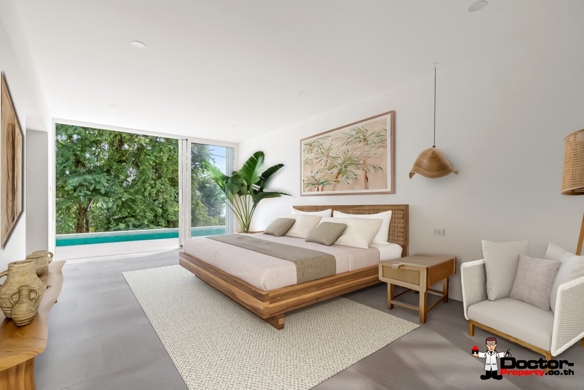 New Modern 4 Bedroom Sea View Villa in Lamai, Koh Samui – For Sale